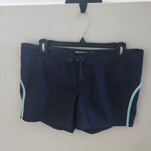 Old Navy Ultra Low Waist Navy Shorts with Light Blue Accents